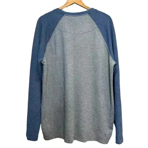 ORVIS Raglan Long Sleeve Shirt Crew Neck Pullover Navy Gray Large - Picture 2 of 5